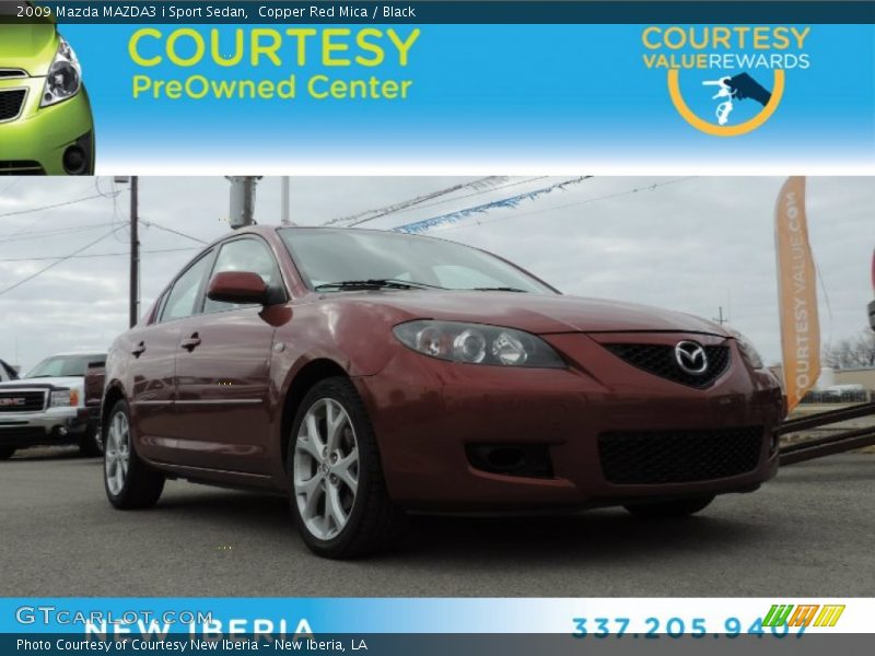 Copper Red Mica / Black 2009 Mazda MAZDA3 i Sport Sedan