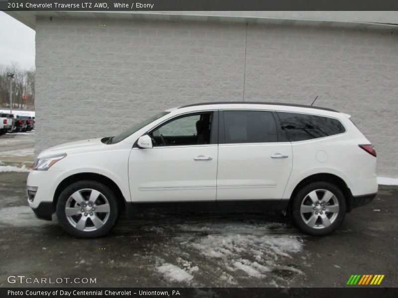 White / Ebony 2014 Chevrolet Traverse LTZ AWD