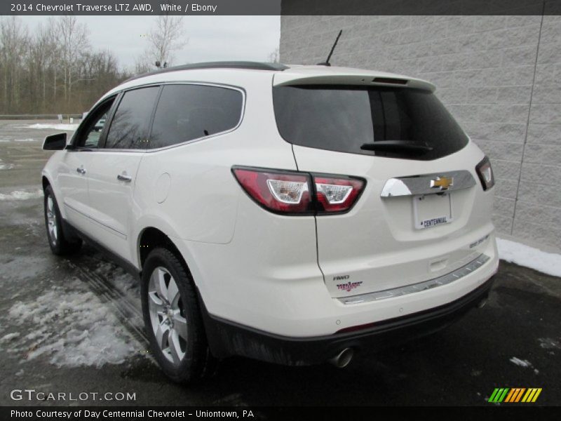 White / Ebony 2014 Chevrolet Traverse LTZ AWD