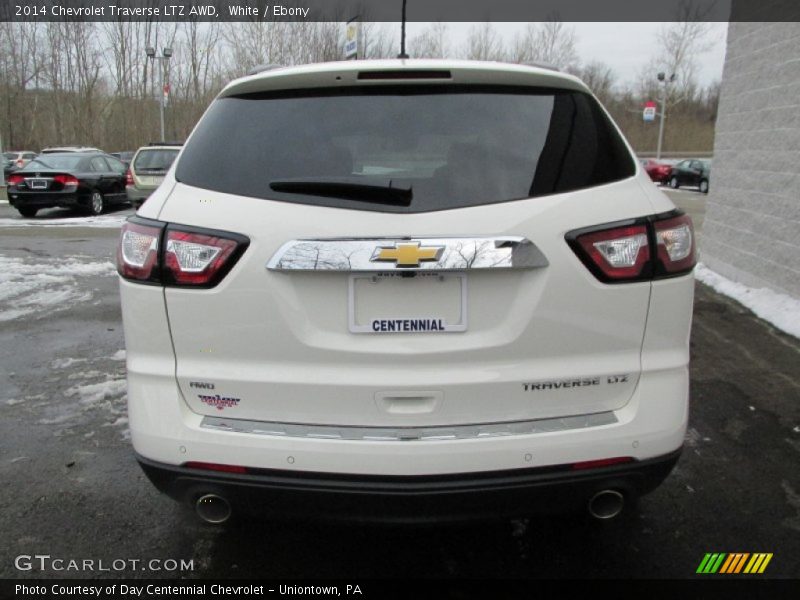 White / Ebony 2014 Chevrolet Traverse LTZ AWD
