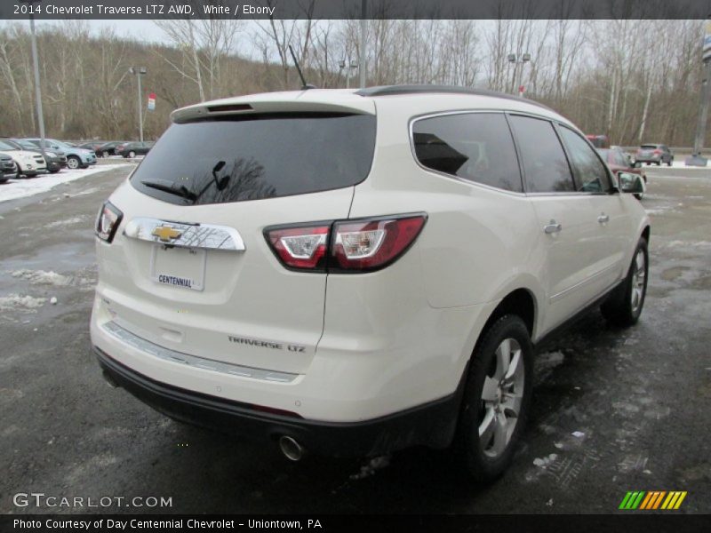 White / Ebony 2014 Chevrolet Traverse LTZ AWD