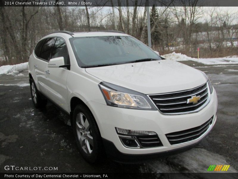 White / Ebony 2014 Chevrolet Traverse LTZ AWD