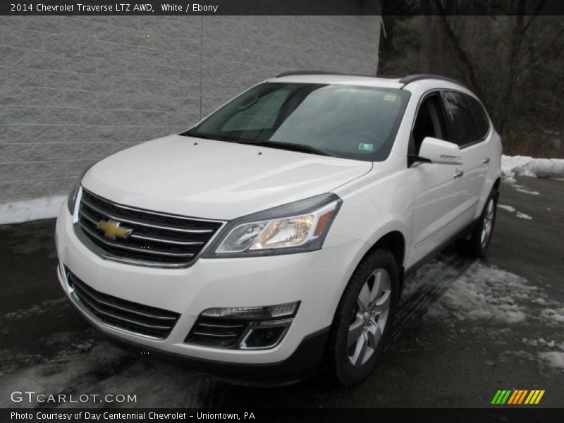 White / Ebony 2014 Chevrolet Traverse LTZ AWD