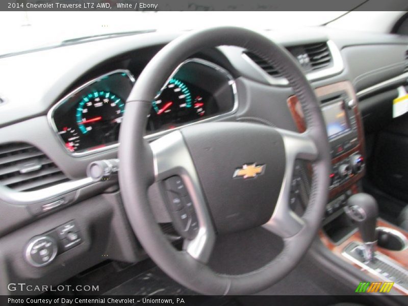 White / Ebony 2014 Chevrolet Traverse LTZ AWD