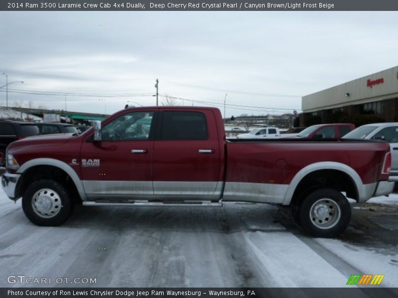 Deep Cherry Red Crystal Pearl / Canyon Brown/Light Frost Beige 2014 Ram 3500 Laramie Crew Cab 4x4 Dually