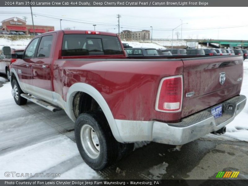 Deep Cherry Red Crystal Pearl / Canyon Brown/Light Frost Beige 2014 Ram 3500 Laramie Crew Cab 4x4 Dually