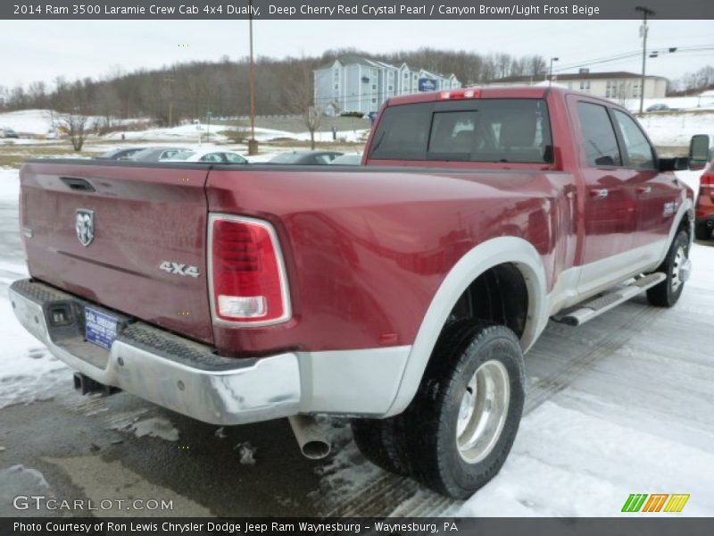 Deep Cherry Red Crystal Pearl / Canyon Brown/Light Frost Beige 2014 Ram 3500 Laramie Crew Cab 4x4 Dually