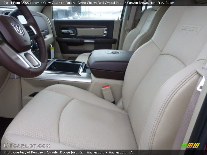 Deep Cherry Red Crystal Pearl / Canyon Brown/Light Frost Beige 2014 Ram 3500 Laramie Crew Cab 4x4 Dually