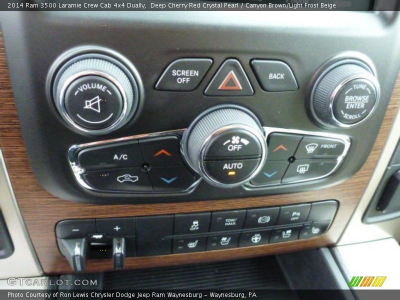 Deep Cherry Red Crystal Pearl / Canyon Brown/Light Frost Beige 2014 Ram 3500 Laramie Crew Cab 4x4 Dually