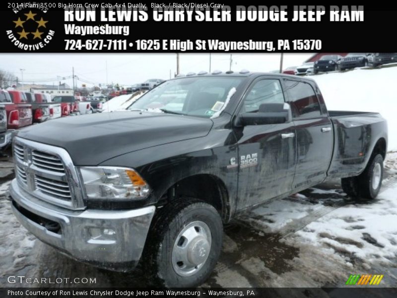 Black / Black/Diesel Gray 2014 Ram 3500 Big Horn Crew Cab 4x4 Dually