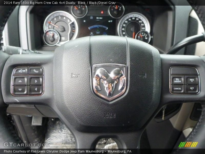 Black / Black/Diesel Gray 2014 Ram 3500 Big Horn Crew Cab 4x4 Dually