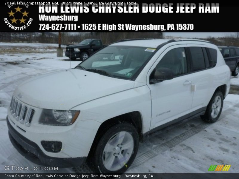 Bright White / Dark Slate Gray/Light Pebble 2014 Jeep Compass Sport 4x4