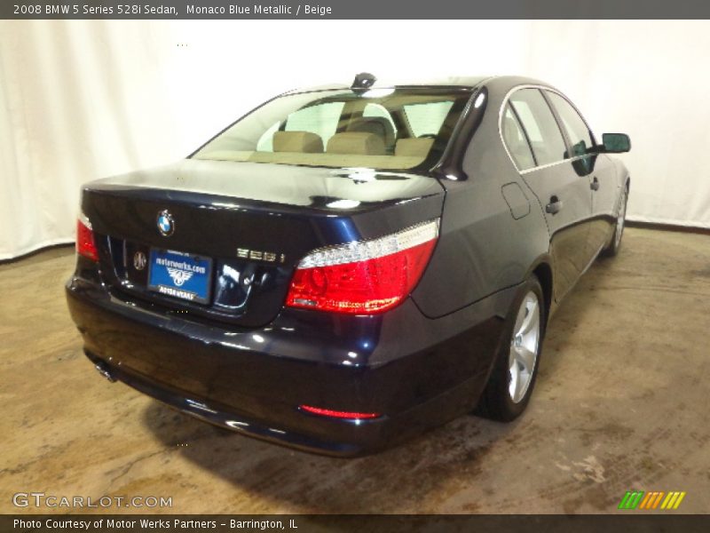 Monaco Blue Metallic / Beige 2008 BMW 5 Series 528i Sedan