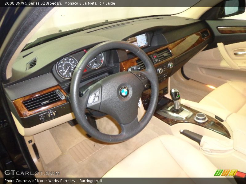 Monaco Blue Metallic / Beige 2008 BMW 5 Series 528i Sedan