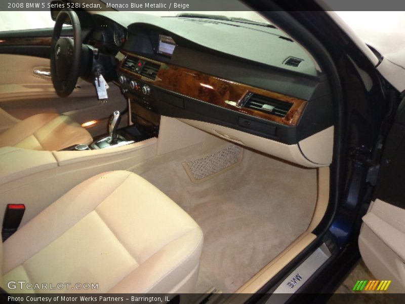 Monaco Blue Metallic / Beige 2008 BMW 5 Series 528i Sedan