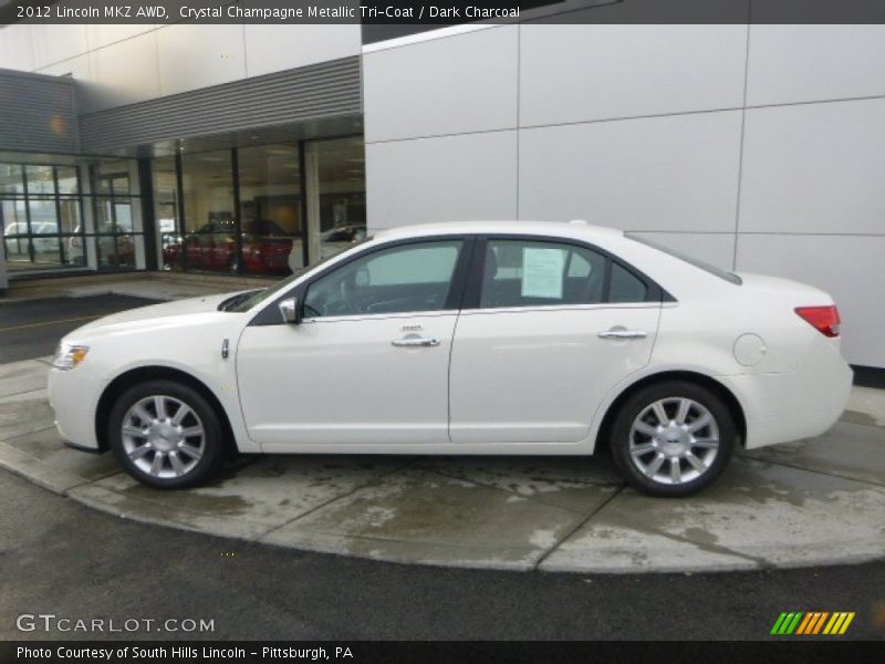 Crystal Champagne Metallic Tri-Coat / Dark Charcoal 2012 Lincoln MKZ AWD