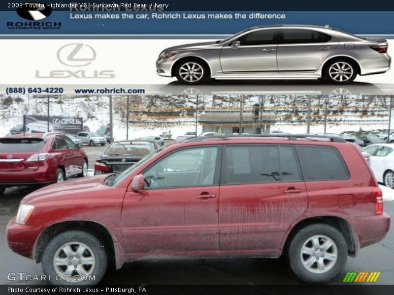 Sundown Red Pearl / Ivory 2003 Toyota Highlander V6