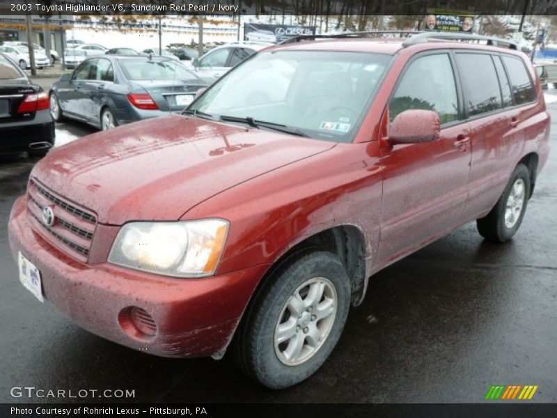 Sundown Red Pearl / Ivory 2003 Toyota Highlander V6