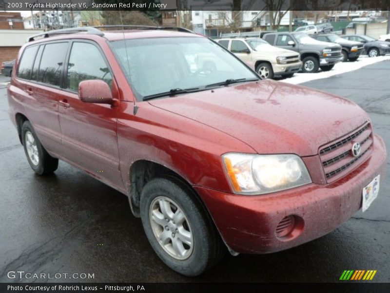 Sundown Red Pearl / Ivory 2003 Toyota Highlander V6