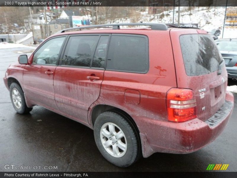Sundown Red Pearl / Ivory 2003 Toyota Highlander V6