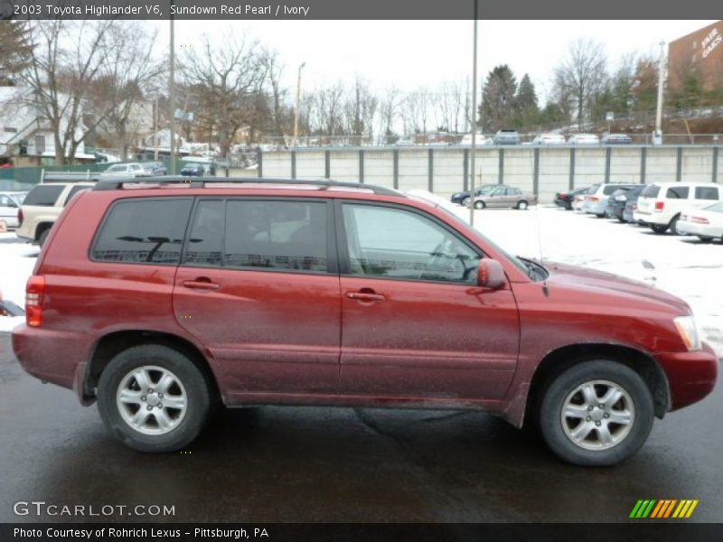 Sundown Red Pearl / Ivory 2003 Toyota Highlander V6