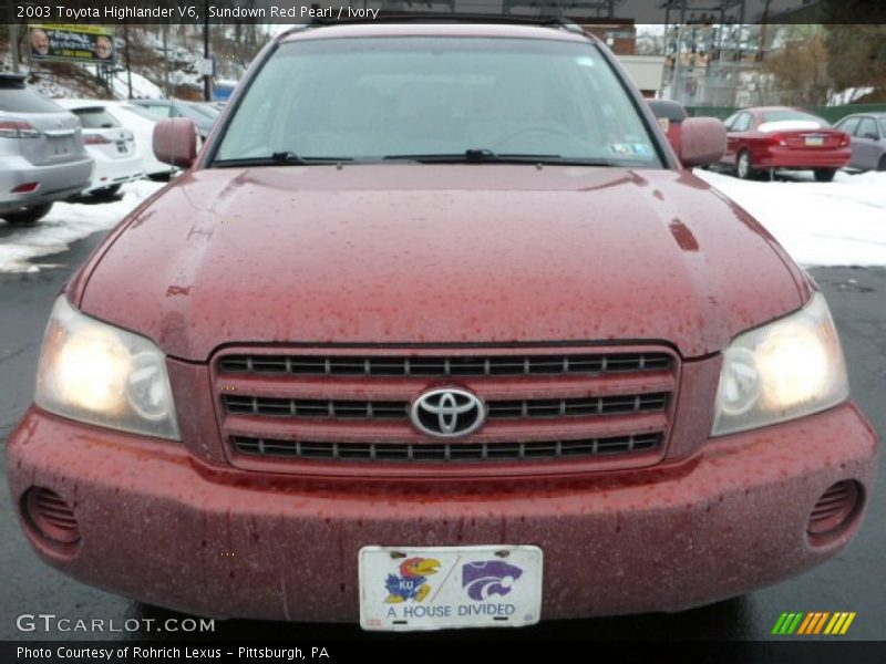 Sundown Red Pearl / Ivory 2003 Toyota Highlander V6