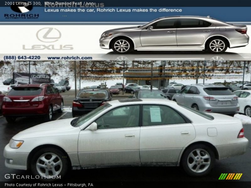 White Diamond Pearl / Ivory 2001 Lexus ES 300