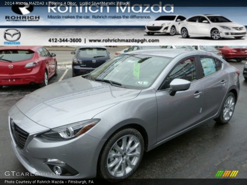 Liquid Silver Metallic / Black 2014 Mazda MAZDA3 s Touring 4 Door