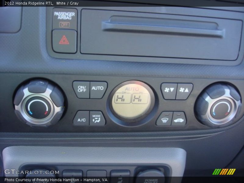 White / Gray 2012 Honda Ridgeline RTL