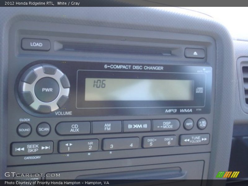 White / Gray 2012 Honda Ridgeline RTL