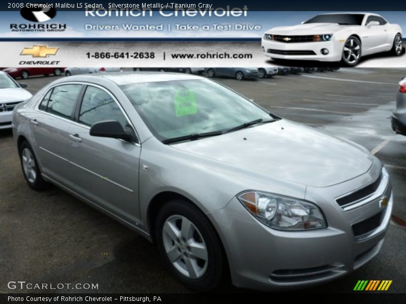 Silverstone Metallic / Titanium Gray 2008 Chevrolet Malibu LS Sedan