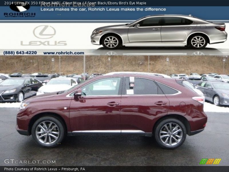 Claret Mica / F Sport Black/Ebony Bird's Eye Maple 2014 Lexus RX 350 F Sport AWD