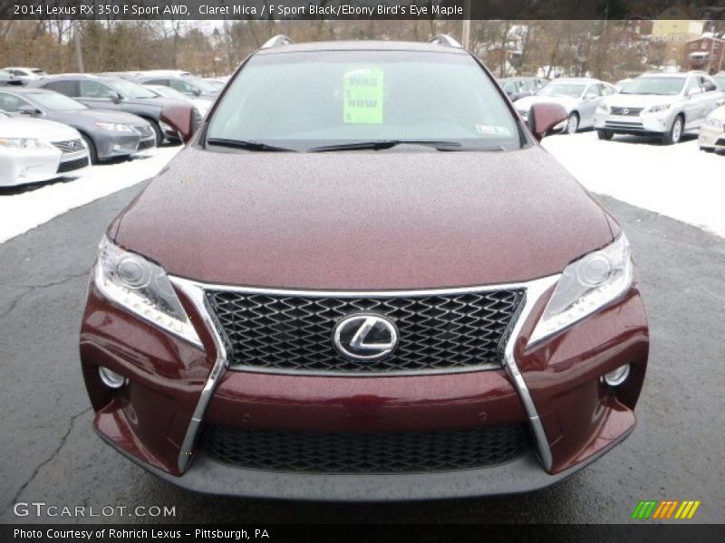 Claret Mica / F Sport Black/Ebony Bird's Eye Maple 2014 Lexus RX 350 F Sport AWD