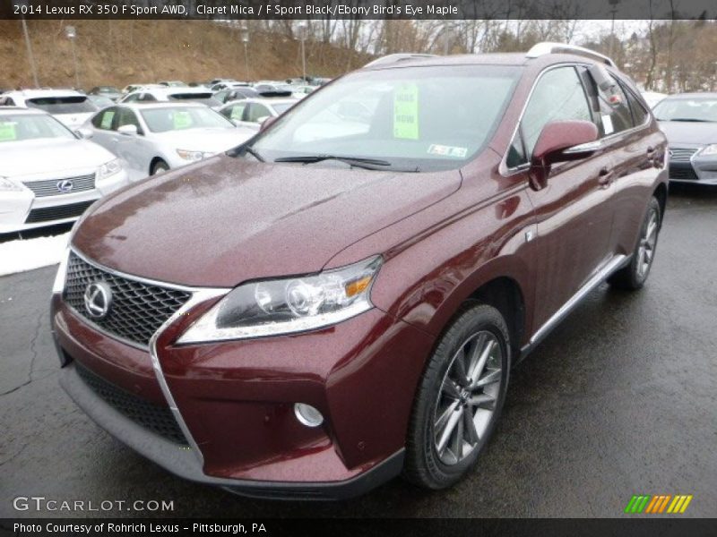 Claret Mica / F Sport Black/Ebony Bird's Eye Maple 2014 Lexus RX 350 F Sport AWD