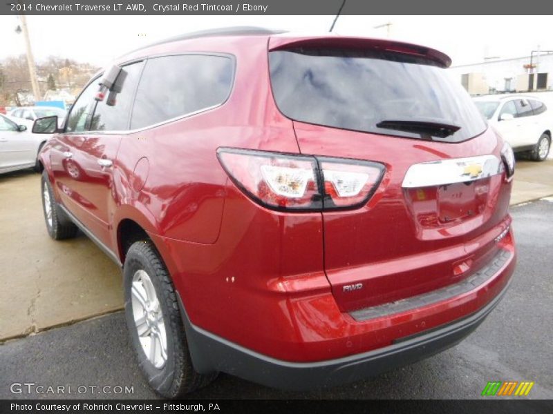 Crystal Red Tintcoat / Ebony 2014 Chevrolet Traverse LT AWD