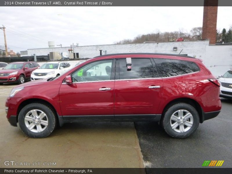Crystal Red Tintcoat / Ebony 2014 Chevrolet Traverse LT AWD