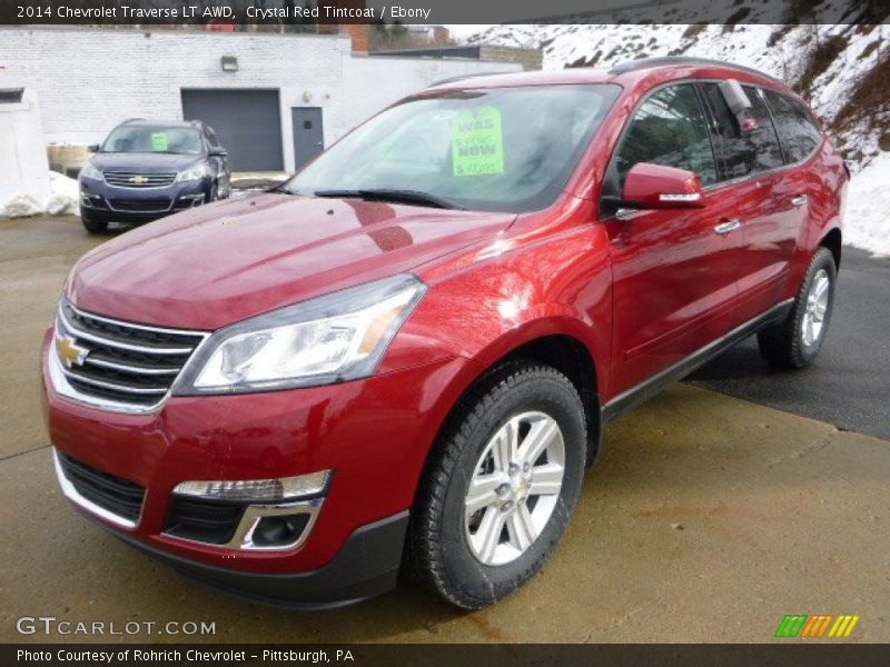 Crystal Red Tintcoat / Ebony 2014 Chevrolet Traverse LT AWD