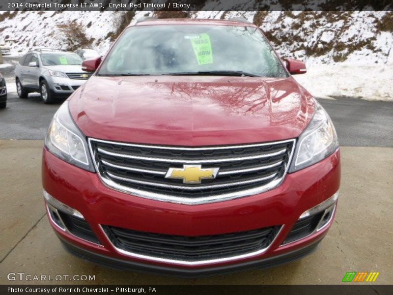 Crystal Red Tintcoat / Ebony 2014 Chevrolet Traverse LT AWD
