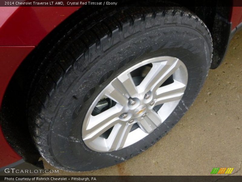 Crystal Red Tintcoat / Ebony 2014 Chevrolet Traverse LT AWD