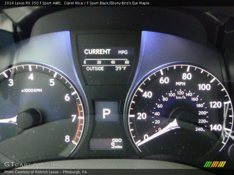 Claret Mica / F Sport Black/Ebony Bird's Eye Maple 2014 Lexus RX 350 F Sport AWD