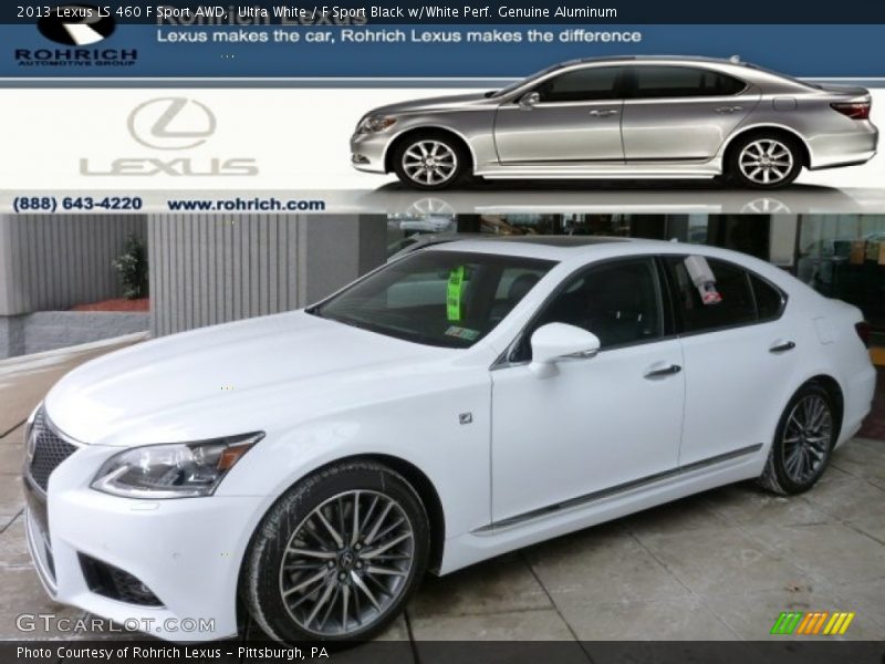 Ultra White / F Sport Black w/White Perf. Genuine Aluminum 2013 Lexus LS 460 F Sport AWD