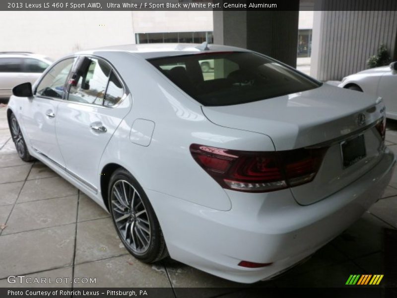 Ultra White / F Sport Black w/White Perf. Genuine Aluminum 2013 Lexus LS 460 F Sport AWD