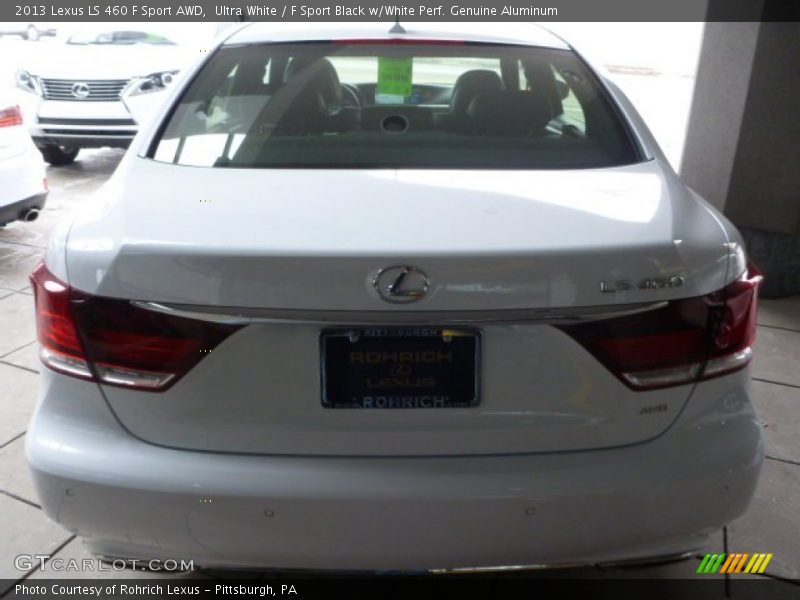 Ultra White / F Sport Black w/White Perf. Genuine Aluminum 2013 Lexus LS 460 F Sport AWD