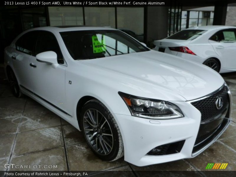 Ultra White / F Sport Black w/White Perf. Genuine Aluminum 2013 Lexus LS 460 F Sport AWD