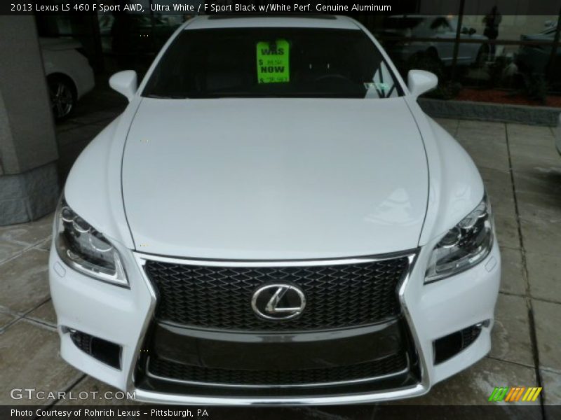 Ultra White / F Sport Black w/White Perf. Genuine Aluminum 2013 Lexus LS 460 F Sport AWD