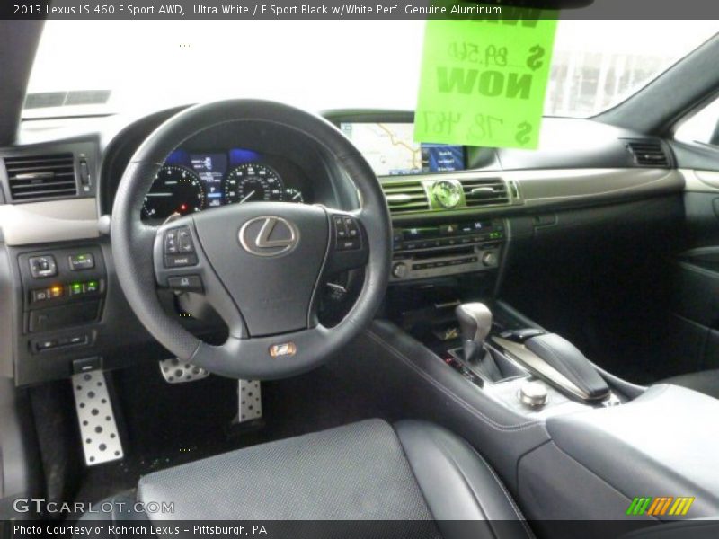 Ultra White / F Sport Black w/White Perf. Genuine Aluminum 2013 Lexus LS 460 F Sport AWD