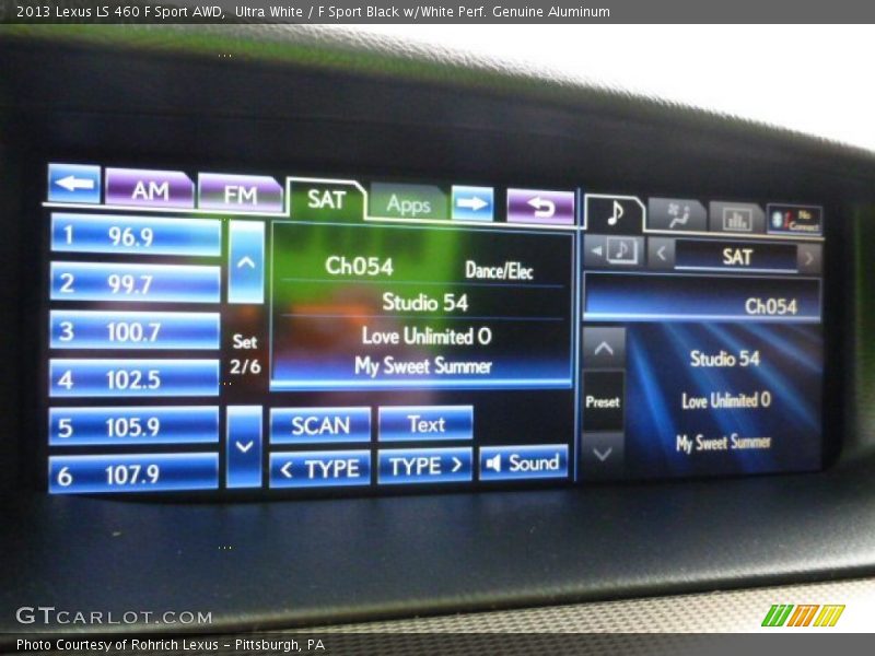 Ultra White / F Sport Black w/White Perf. Genuine Aluminum 2013 Lexus LS 460 F Sport AWD