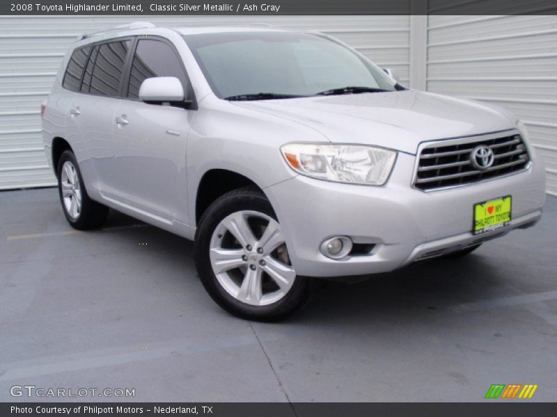 Classic Silver Metallic / Ash Gray 2008 Toyota Highlander Limited