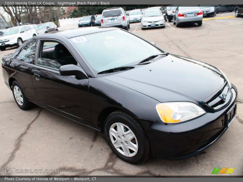 Nighthawk Black Pearl / Black 2003 Honda Civic LX Coupe