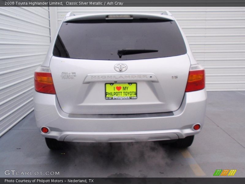 Classic Silver Metallic / Ash Gray 2008 Toyota Highlander Limited